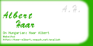 albert haar business card